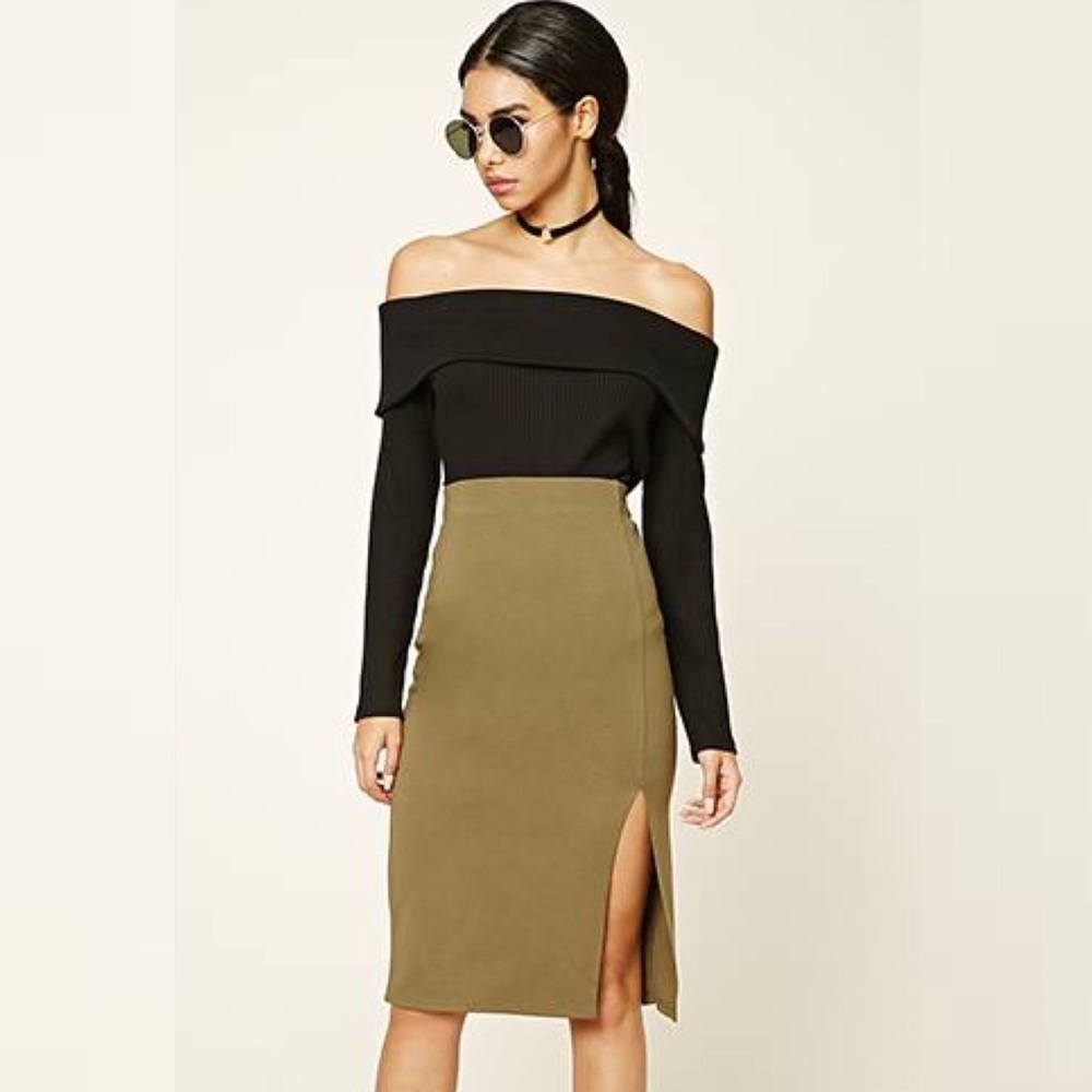 Side Slit Pencil Skirt